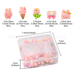 20 Stück 5 Stile Thanksgiving Day Thema Cartoon undurchsichtige Harz-Cabochons RESI-FS0001-51