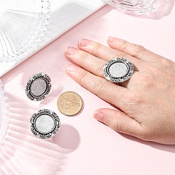 Geben Sie Ihre Kreationen eine einzigartige Designer-Look mit diesen modernen und charmanten Eisen hängender Cabochon Fassungen PALLOY-O039-08AS