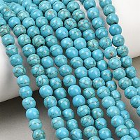 Синтетических нитей бирюзовые бусы&nbsp;TURQ-F007-01B-6mm