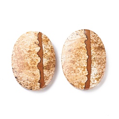 Natur Bildjaspisses cabochons G-D478-03D-01