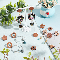 20 шт. 10 шт. фурнитура для сережек-гвоздиков из орехового дерева MAK-PH0004-32