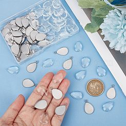 50 Stück Cabochon-Fassungen für Anhänger aus 304 Edelstahl STAS-UN0042-64