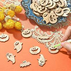 25 stücke halloween thema holz cabochons WOOD-CJC0005-56