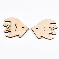 Ungefärbte Naturholzcabochons WOOD-S058-026