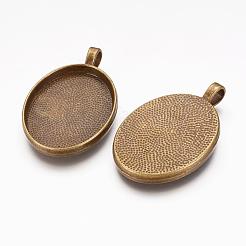 Aluminium-Anhänger Fassungen für Cabochons PALLOY-A15657-AB-NF