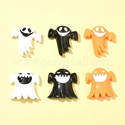 6 Stück 6 Stile Halloween opake Harz Decoden Cabochons CRES-FS0001-67