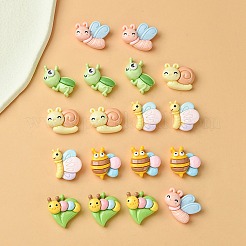 18 Stück 6 Stile aus undurchsichtigem Harz mit niedlichen Insekten-Cabochons RESI-YW0001-54