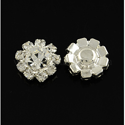 Leuchtende Kleidungsstück Zubehör Blume Messing Klasse A Strass Fassungen Cabochons RB-S022-01