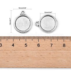Nickelfrei tibetischen Stil Legierung Quadrat Anhänger cabochon Fassungen X-TIBEP-M022-32AS