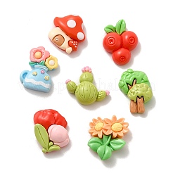 Blume/Pilz/Kaktus Frühlingsgarten undurchsichtige Harz-Decoden-Cabochons CRES-B019-09