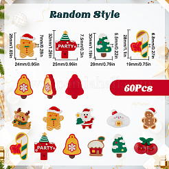 60cs 2 Stile Weihnachten opake Harz Decoden Cabochons RESI-SP0001-02B