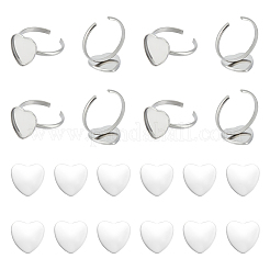 DIY Rohling Herz Manschettenring Set FIND-UN0002-92