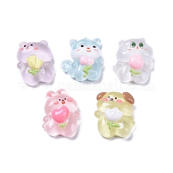 Leuchtende süße Tier transluzente Harz Decoden Cabochons RESI-B024-05