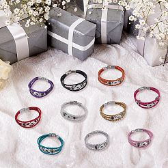 10 Stück 10 Farben austauschbare Legierung Druckknopf Armband machen MAK-FH0001-15