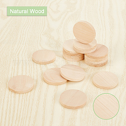 Flache runde Holzcabochons WOOD-WH0024-111
