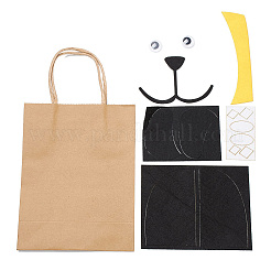 DIY Rechteck mit Hundemuster Kraftpapiertüte Bastelset DIY-F079-09