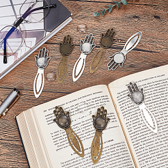 DIY Blanko Dome Lesezeichen Set mit Hamsa-Hand DIY-SC0021-03