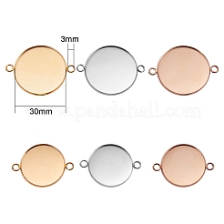 12 Stück 6 Stil 304 Edelstahl Cabochon-Anschluss-Einstellungen STAS-SZ0001-42
