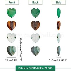 20 Stück 2 Stil natürliche gemischte Cabochons G-FH0001-21