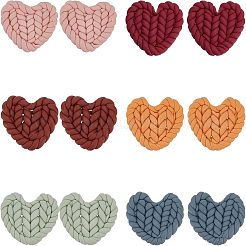 12pcs 6 Farben handgemachte Fimo Cabochons CLAY-CA0001-17