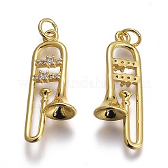 Латунные микропаве прозрачные подвески с фианитом ZIRC-Z008-37G