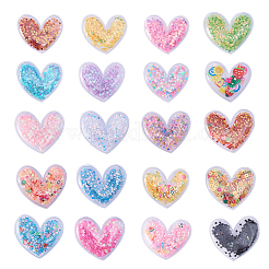 50 Stück Herz-PVC- und Kunststoff-Pailletten-Shaker-Cabochons KY-CJ0001-45