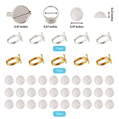 Bausätze für flache runde Ringe zum Selbermachen DIY-SZ0007-80