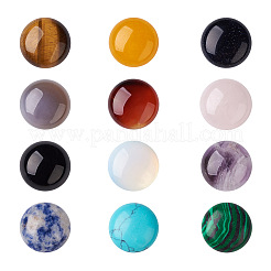 24 Stück Cabochons aus natürlichen und synthetischen Edelsteinen im 12-Stil G-FW0001-05