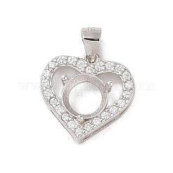 925 Anhängerfassung aus Sterlingsilber mit Mikropavé und Zirkonia STER-H113-04P-02
