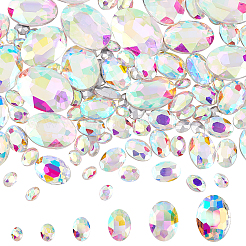94 Stück 6 Stil Strass-Cabochons aus Glas mit spitzem Rücken DIY-FG0003-64