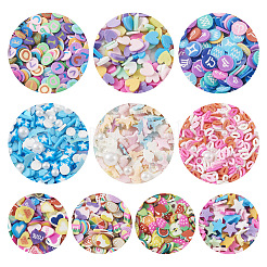70g 10 Arten handgefertigte Fimo-Cabochons CLAY-TA0001-18