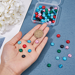 48 Stück 7 Farben synthetische Edelstein-Cabochons G-FH0002-33