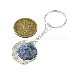 Legierungsanhänger mit Edelstein-Cabochons als Schlüsselanhänger KEYC-JKC01140-01