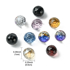 Facettiert rund Glas Cabochons GGLA-YW001-13C