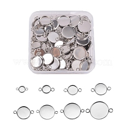80 Stück 8 Stile 304 Edelstahl Cabochon Anschlussfassungen STAS-SZ0001-41P