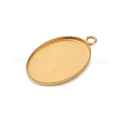 Ionenplattierung (IP) 304 Edelstahl Anhänger Cabochon-Einstellungen STAS-WH0055-02B-G