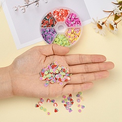 1800 Stück 6 Stil Obst Thema handgemachte Fimo Nail Art Dekoration CLAY-YW0001-22