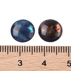 Natürliche Abalone-Muschel/Paua-Muschel-Harz-Cabochons SSHEL-K003-10MM-03