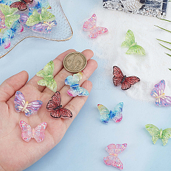 50 Stück 5 Stile sprühbemalte Decoden-Cabochons aus Harz RESI-SC0003-44
