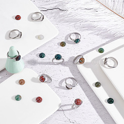 Bausatz zum Selbermachen von Edelstein-Fingerringen DIY-AR0003-04