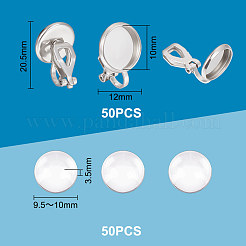 Rohling-Set zum Herstellen von Kuppel-Ohrclips DIY-UN0005-21
