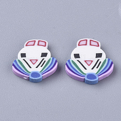 Handgemachte Polymer Clay Bunny Cabochons X-CLAY-S091-017