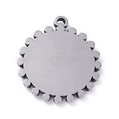 Anlaufgeschützte Cabochon-Fassungen für Anhänger aus Edelstahl 304 STAS-P288-19P