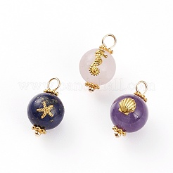 Natürlicher Rosenquarz & Amethyst & Lapislazuli Anhänger X-PALLOY-JF00591