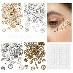 132 Stück 4-farbige Legierungs-Cabochons DIY-WR0003-98