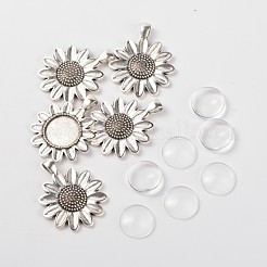Cz Messing-Mikro pflastern aaa Zirkonia Blume Clip-on-Ohrring-Ersatzteile für baumeln Charms  DIY-X0222-AS