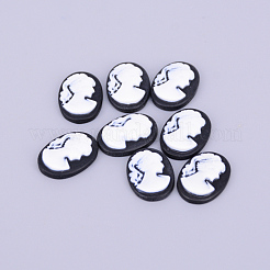Harz Cameo Lady Kopf Cabochons CRES-WH0002-01A