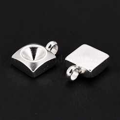201 Edelstahl-Anhänger mit Strass-Fassungen STAS-G224-30S