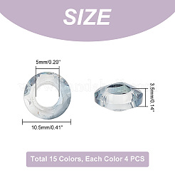 60 Stück 15 Farben Glas Cabochons MRMJ-PH0001-71