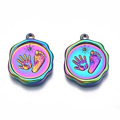 Rack-Beschichtung Regenbogen Farbe 304 Edelstahl Anhänger Strass-Einstellungen STAS-N098-034